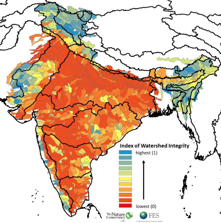 (Map Source: The Nature Conservancy (TNC), India and The Foundation for Ecological Security (FES))