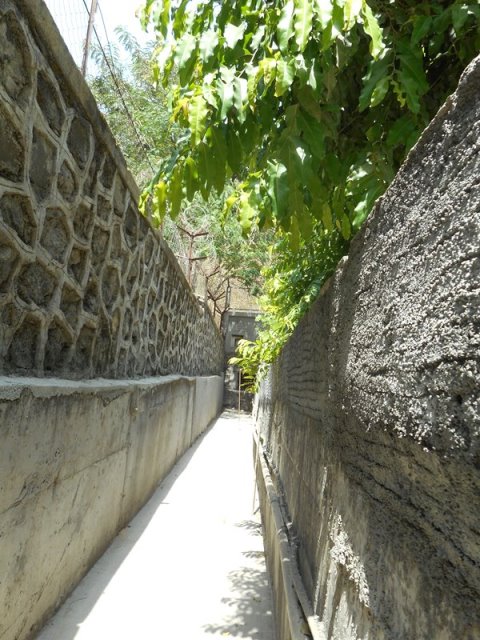 Dug out canals to direct rainwater flowing from the hills to recharge pits.