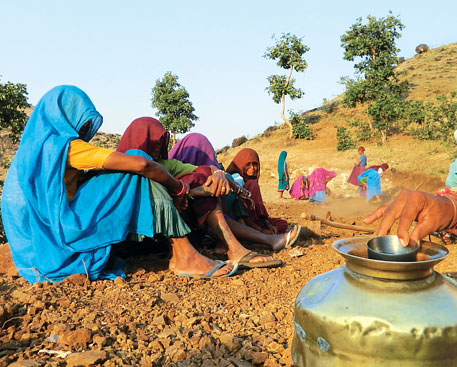 People in Limbi village of Madhya Pradesh prefer laying roads. They are abandoning work on water structures because of wage delays