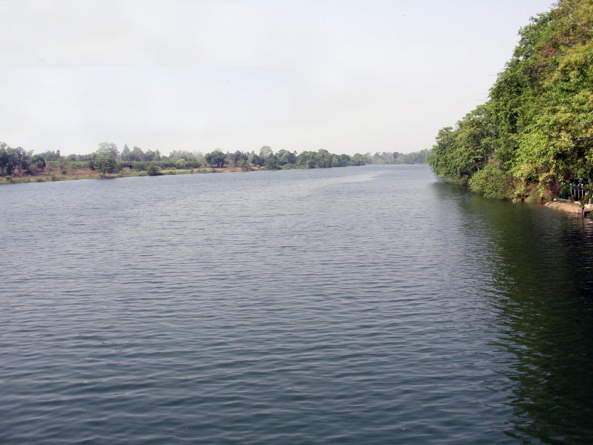 A wide angle view of Shivnath river near Durg