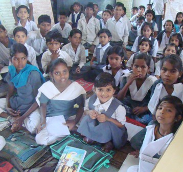 Akansha in her class room in a government school in Indore (Madhya Pradesh)