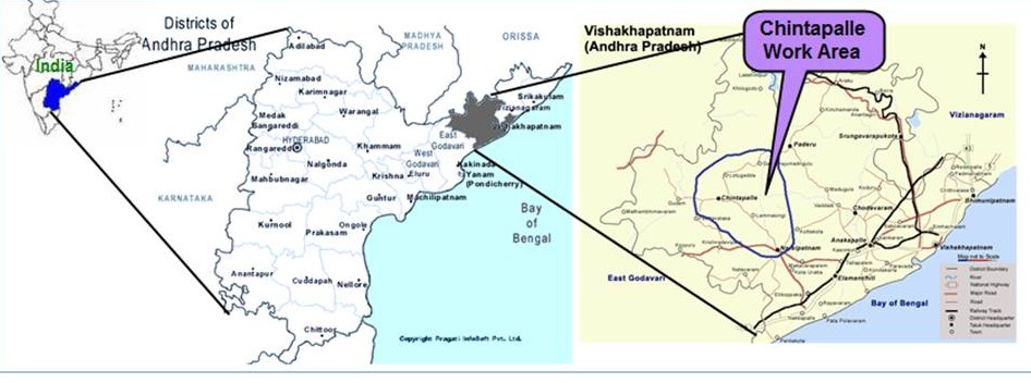 Map of the Chinatapalle work area in Andhra Pradesh