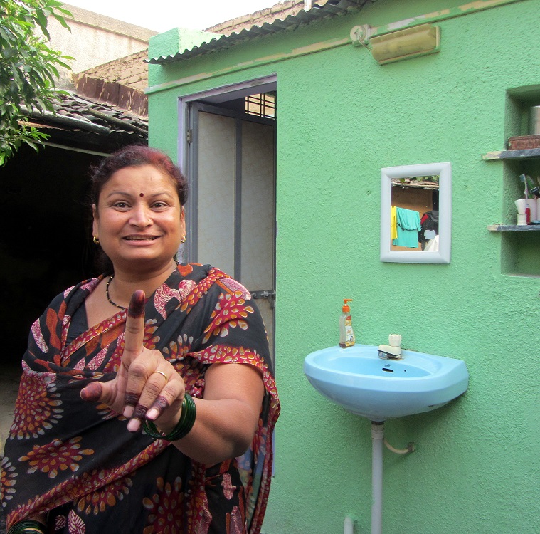 Kiran Jayantrao Deshmukh combined toilet with a bathing unit to save space, water (Source:Nivedita Khandekar) 