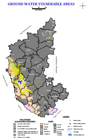 Groundwater vulnerable areas - Karnataka