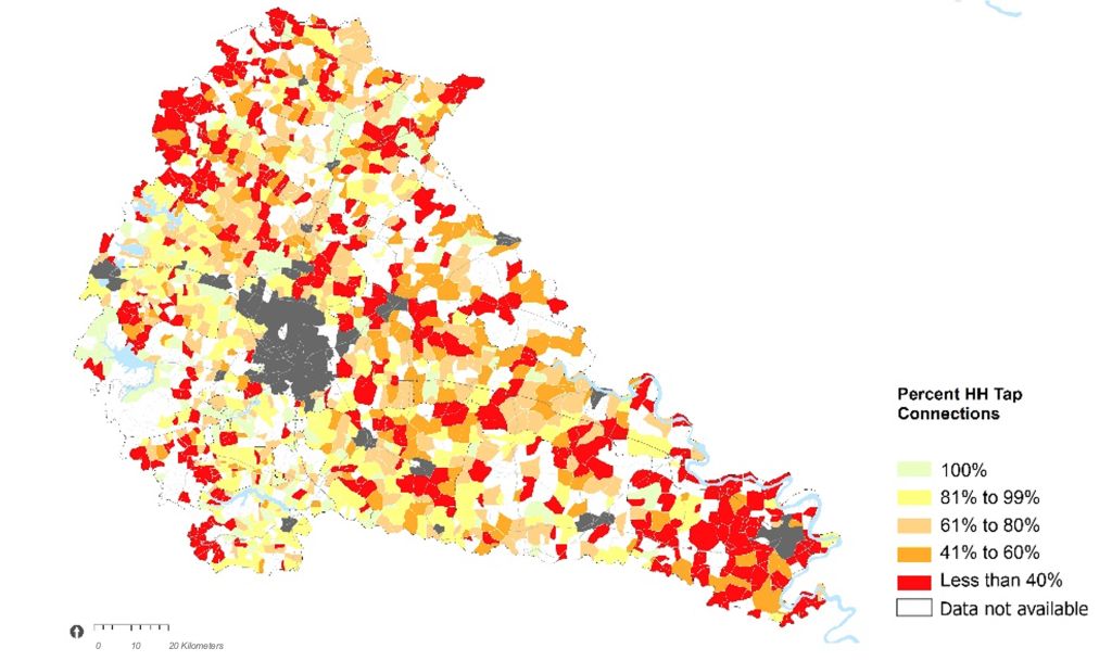 Fig: Percent household tap connections 