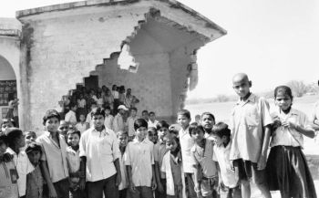 A broken down school in Givha, Saharsa district, Bihar, destroyed in the floods after the Kusaha breached in 2008.