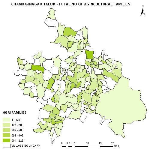 Chamrajnagar Taluk- Total no of Agricultural Families