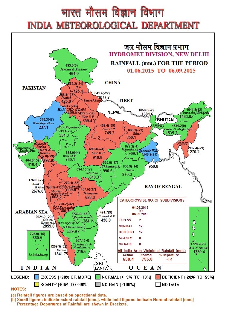 Rainfall map of India (Source: IMD)