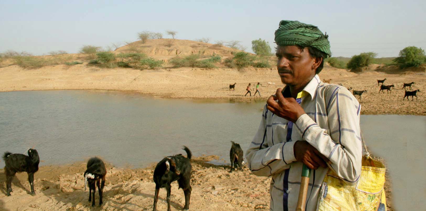 A cattle rearer, Hussain (27), has been migrating to Gandhidham to work as a salt pan worker for many years. Today he and 50 other families in his vandh have not migrated for two years in a row. 
