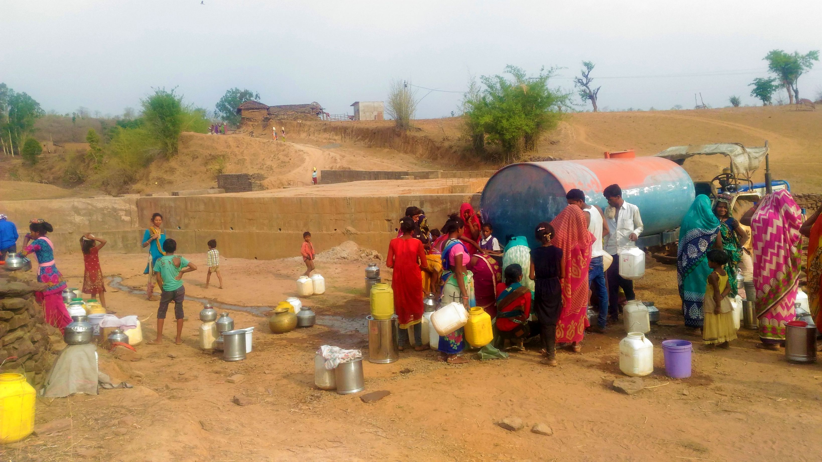Intermittent supply of tanker in Kathayi, provided for the first time in June 2019 (Image: Seema Ravandale)