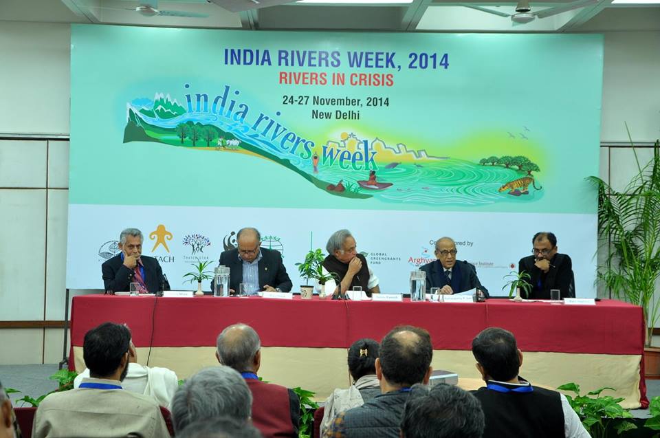 Former Union Minister Jairam Ramesh speaking at the India Rivers Week-2014