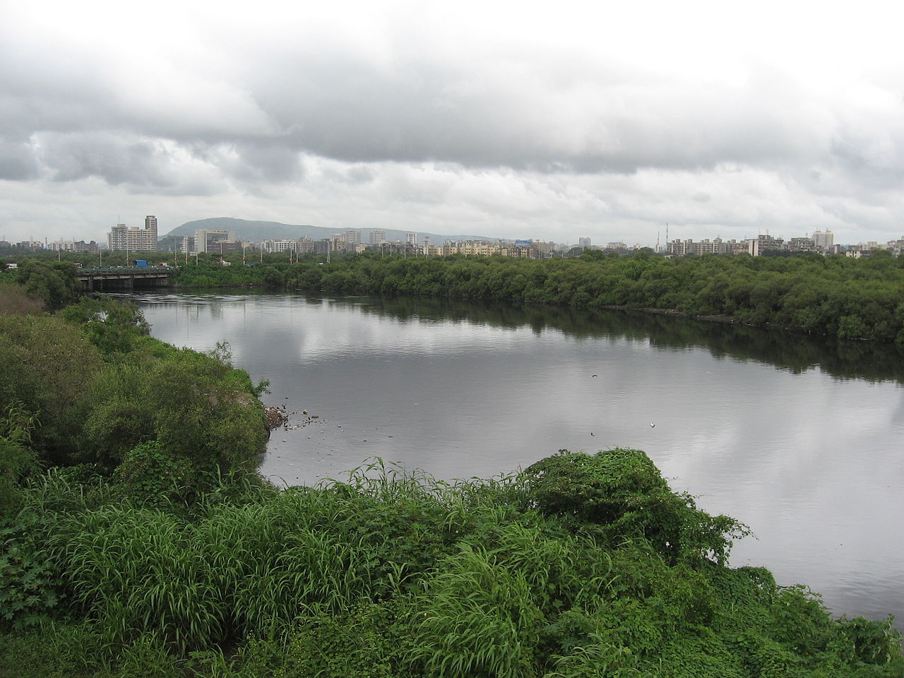 River Mithi that separates suburban and city districts of Mumbai. Image: Nicholas, Wikimedia Commons