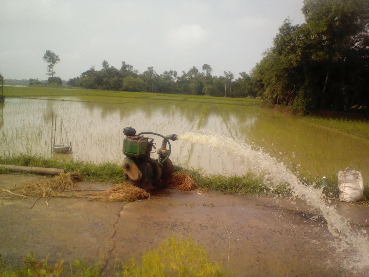 Excess water being pumped out.