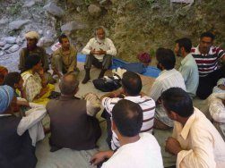 Ratan Chan talking to tribes people