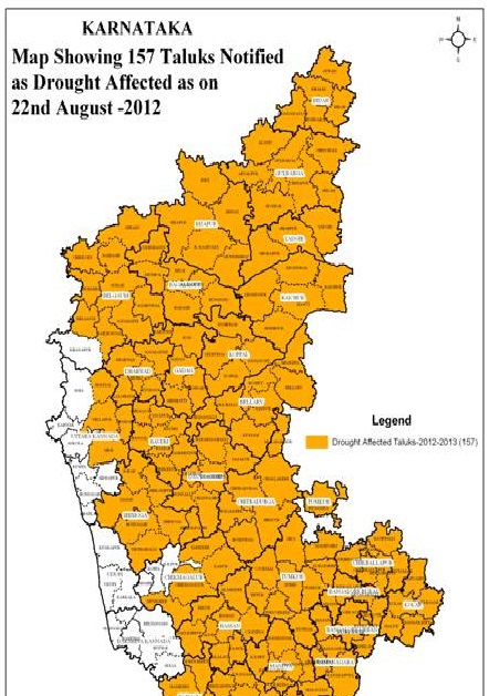 Drought-affected Taluks of Karnataka (Source: DMC, GoK)