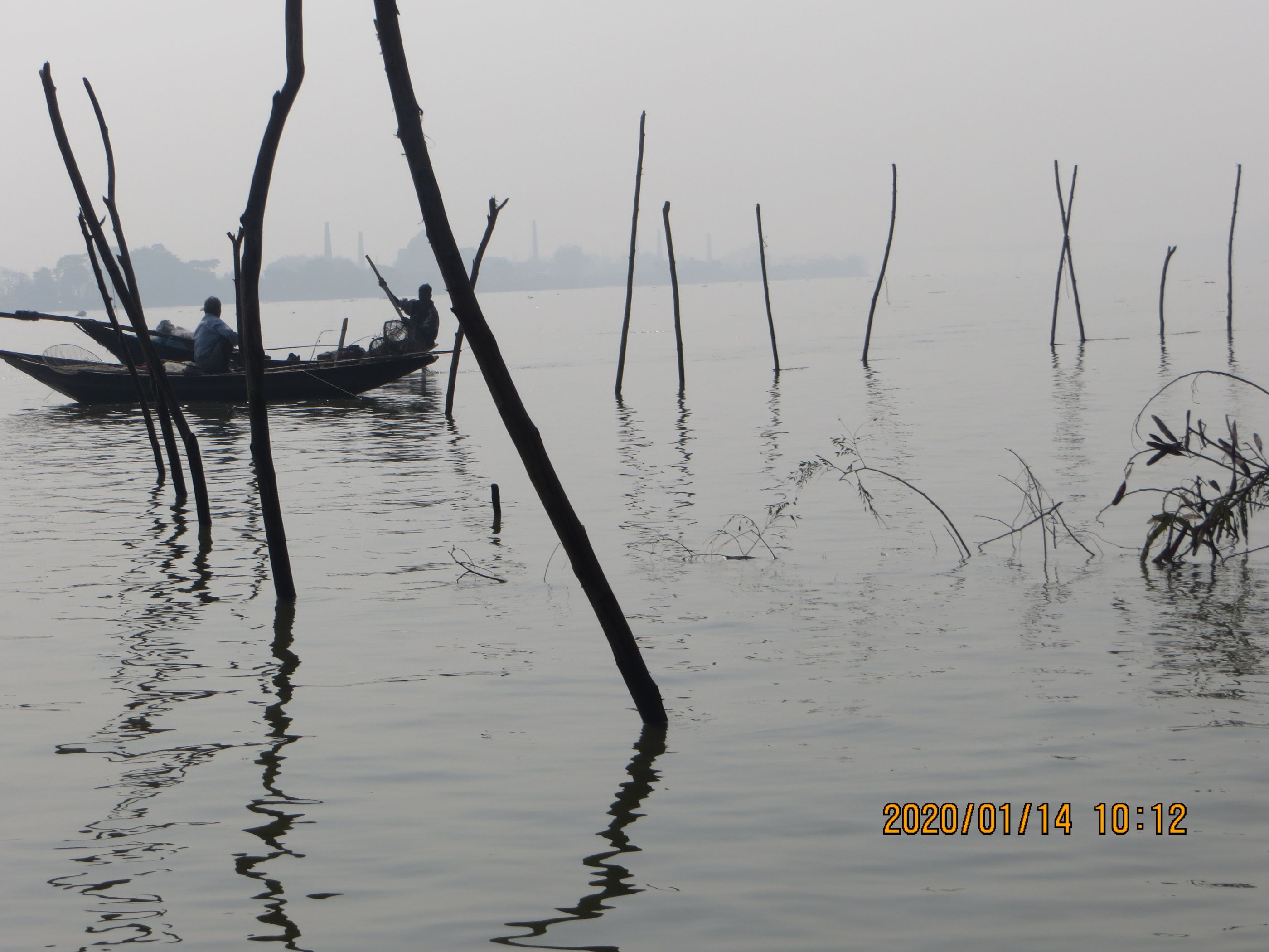 Submerged fishing net at Tribeni (Image: Nutan Maurya)