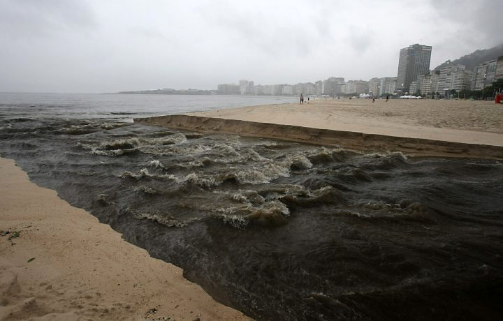 The Black Water Discharge in to Copacabana Beach, Rio de Janeiro