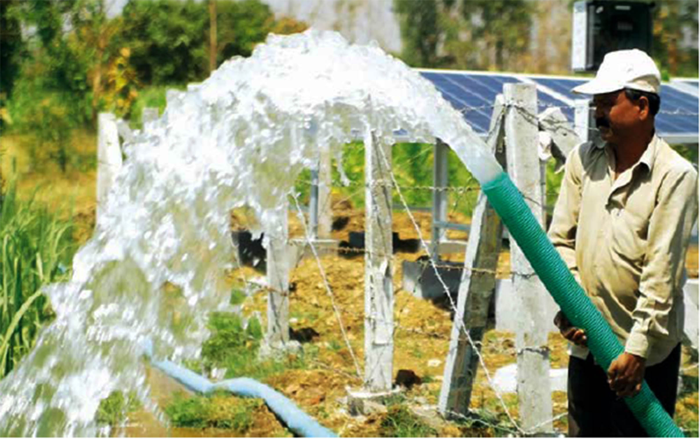 Major economic gains of the project include increase in water use which has increased the gross area under cultivation and the replacement of diesel with the sun as the source of energy leading to reduction in irrigation costs and also carbon emissions. (Image: AKRSP)