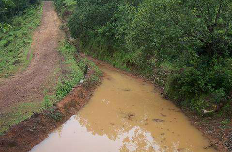 Water percolation in boundary trenches and road drains