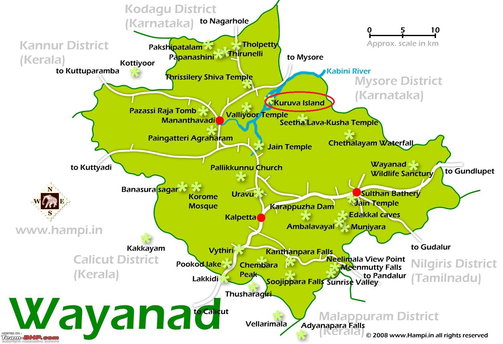Wayanad Map - Kuruwa Dweep