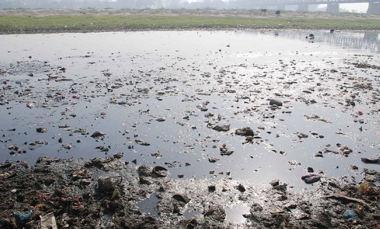 The polluted river Yamuna at Agra (Source: India Water Portal)