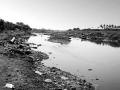 तिरुपुर की गंभीर प्रदूषित नोय्यल नदी। स्थानीय पीपीपी परियोजना से औद्योगिक जल आपूर्ति में वृद्धि होने से यह और अधिक प्रदूषित होगी।