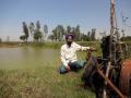 Harmesh Singh has taken to rainwater harvesting on his farm since the groundwater has gone down.