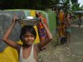Children take refuge in temporary shelters. (Photo source: Jhai Foundation)
