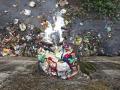 Household waste entering Mithi in the slums of Bhim Nagar