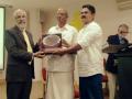 The president and the secretary of the Meenachal Nadee Samrakshana Samithi receive the Bhagirath Prayas Samman 2017 award from justice Madan Lokur of the Supreme Court of India.