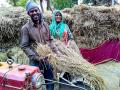 Farmer Hrushikesh Mandal with his yield.