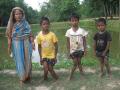 Anjila Khatun and her children of Tapatjuri village in Hojai district suffer from skeletal fluorosis.