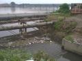 Excess sewage from the Bhairon nala (drain) in Agra flows into the brimming Yamuna. (Photo courtesy: Sumit Chaturvedi)