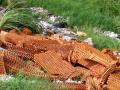 Leftover materials tossed out by the factories at the footwear park. These will end up in landfills and pollute the environment. (Image: India Water Portal)