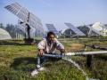 Pumping groundwater with the energy generated from solar panels (Image: Prashanth Vishwanathan/IWMI; CC BY-NC-ND 2.0)