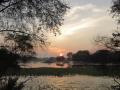 Sun sets on a water body inside Keoladeo National Park. (Image: Swati Sidhu, Wikimedia Commons CC-BY-SA-4.0)