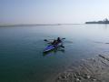 Theo and Zanskar set off on their canoe