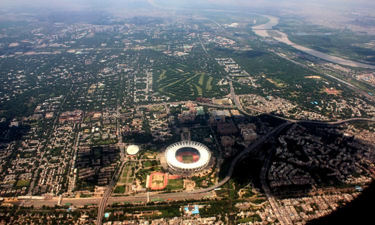 An aerial view of Delhi, August 2016. (Image Source: Sumita Roy Dutta via Wikimedia Commons, CC BY-SA 4.0)