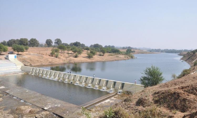 Simalaghasi check dam across Panam river, Dahod constructed by NM Sadguru Water and Development Foundation (Image: NM Sadguru Water and Development Foundation)