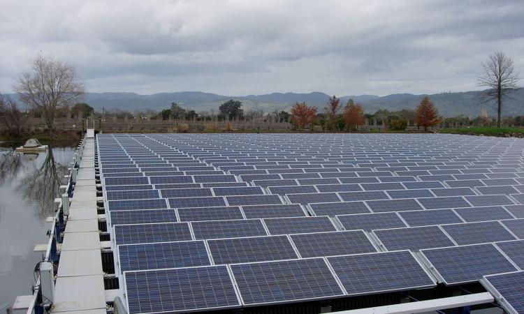 Floating solar. Far Niente vineyard in Napa Valley, California. Image for representation purposes only (Image Source: Solarwriter via Wikimedia Commons)