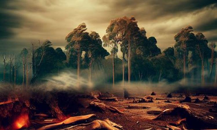 वनों पर प्राकृतिक आपदा एवं जलवायु परिवर्तन का प्रकोप