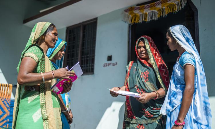 Women taking initiative in water tariff collection in Madhya Pradesh (Image: WaterAid India)