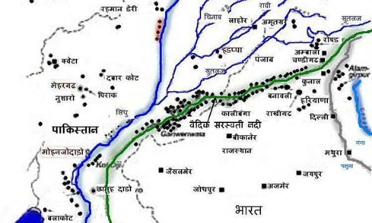 सरस्वती नदी मैप