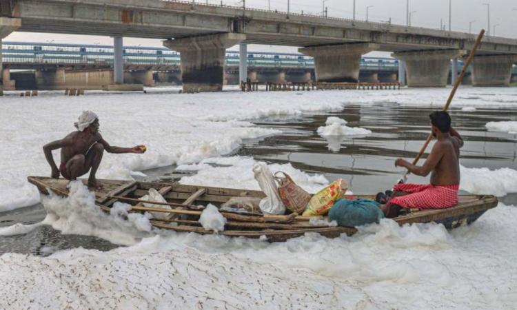 यमुना में फिर घुला कैमिकलयुक्त ज़हर