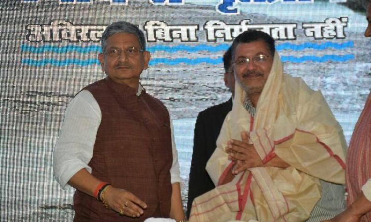 बिहार के जलसंसाधन मंत्री राजीव रंजन सिंह अविरल गंगा सम्मेलन में