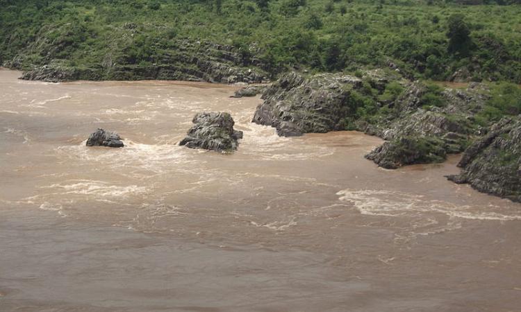 <i>नर्मदा नदी (Source: Wikipedia commons) </i>