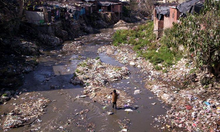 polluted river