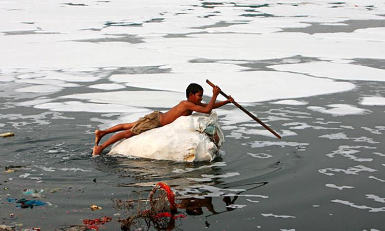 polluted river