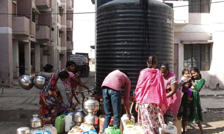 People are struggling to get the quantity and quality of water in urban areas (Image: Makarand Purohit)