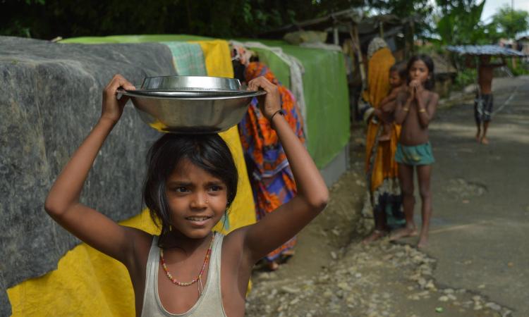 Children take refuge in temporary shelters.  (Photo source: Jhai Foundation)